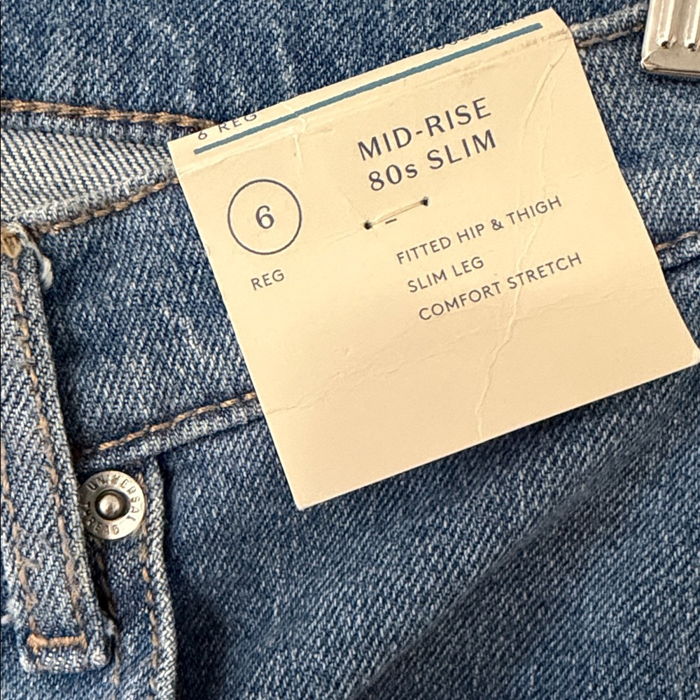 Universal Thread Mid-Rise 80s Slim Blue Denim Jeans Size 6 NWT - Picture 6 of 6